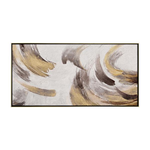lux street metallic strokes 1 YH01304 abstract brush stroke art gold leaf canvas