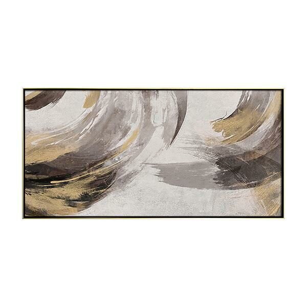 lux street metallic strokes 2 YH01305 abstract brush stroke art gold leaf canvas