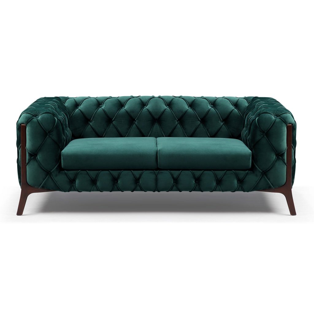 lux street oxford velvet 2 seater sofa velvet emerald
