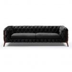 lux street oxford velvet 3 seater sofa velvet ebony3