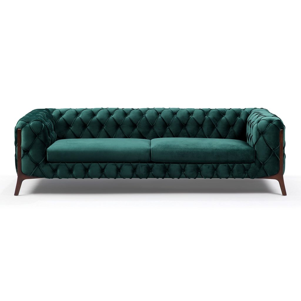 lux street oxford velvet 3 seater sofa velvet emerald3