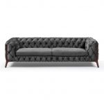 lux street oxford velvet 3 seater sofa velvet slate2