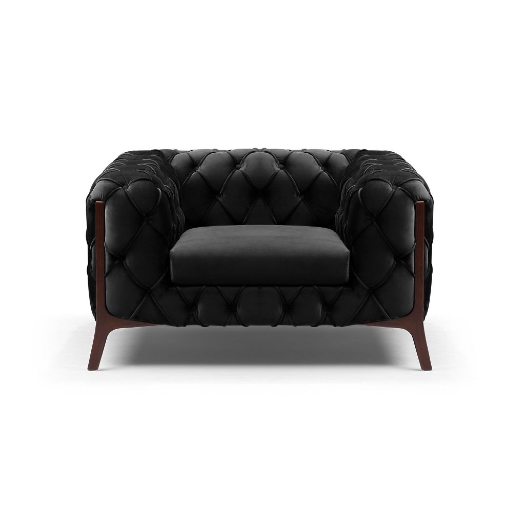lux street oxford velvet armchair velvet ebony1