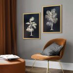 lux street raffles pair artwork tropical fauna gold foil detail timber frame lifestyle image