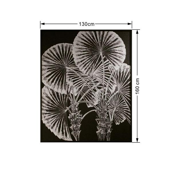 lux street silver palm artwork BQPT2563 silver metallic abstract contemporary design dimensions
