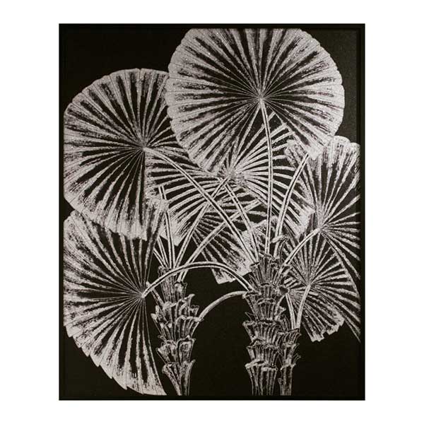 lux street silver palm artwork BQPT2563 silver metallic abstract contemporary design