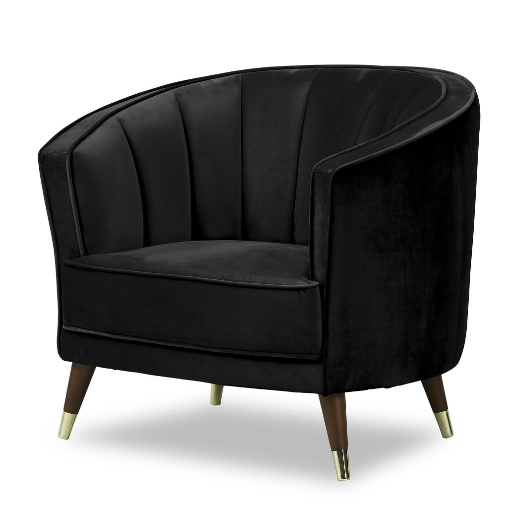 lux street soho fabric occasional chair velvet ebony