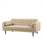 lux street surrey fabric 2 seater sofa woven beige 2