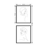 lux street the couple single ling drawing art male female simple modern contemporary art black frame image portrait dimensions