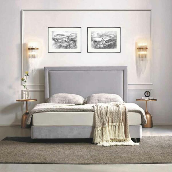 lux street toora bedhead only luxury linen upholstery lifestyle image