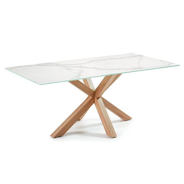 lux street verona ceramic dining table natural legs kalos white ceramic top fdc662c9 c5bd 4dbc 82f4 4fce89ab0a41
