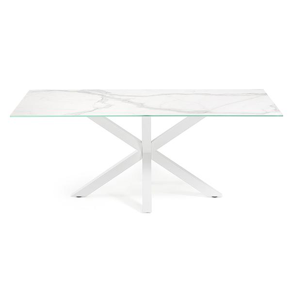 lux street verona ceramic dining table whitel legs white kalos ceramic top side view 3c32238b bd1c 4a75 934d e69b4d5b55b5