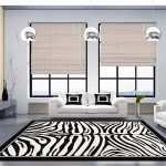 lux street zebra pattern black and white floor rug lifestyle image