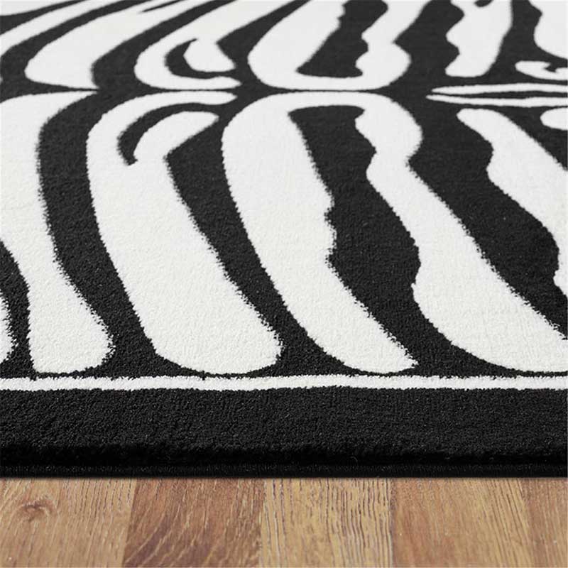 lux street zebra pattern black and white floor rug thickness