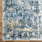 lux street abstract blue cream yellow davinci floor rug corner detail