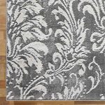 lux street ashford floral grey floor rug corner detail
