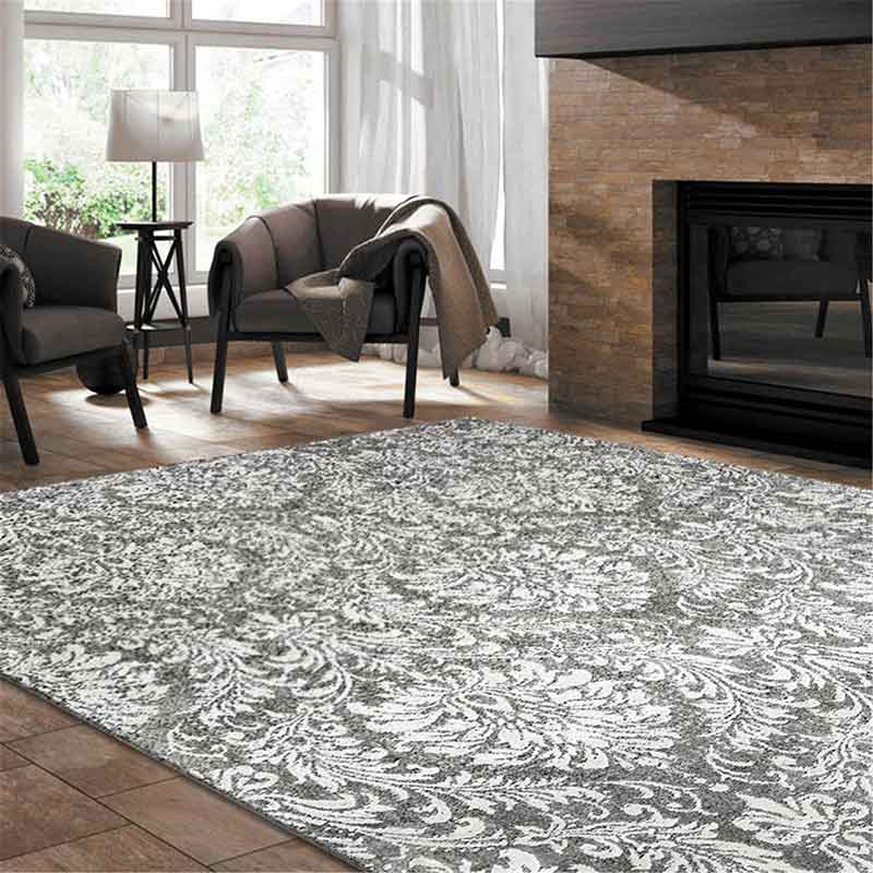 lux street ashford floral grey floor rug lifestyle image