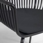 lux street avon indoor outdoor alfresco dining chair black uv stabilised cushion detail view