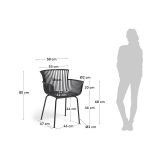 lux street avon indoor outdoor alfresco dining chair black uv stabilised cushion dimensions