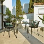 lux street avon indoor outdoor alfresco dining chair black uv stabilised cushion lifestyle pair