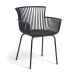 lux street avon indoor outdoor alfresco dining chair black uv stabilised cushion main image