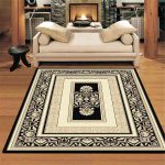 lux street buckingham traditional black gold floor rug lifestyle