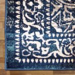 lux street indigo luxury patterned floor rug corner detail
