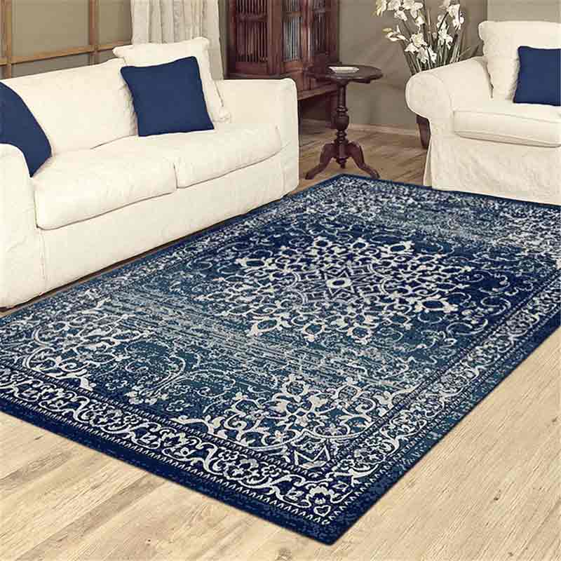 lux street indigo luxury patterned floor rug lifestyle image