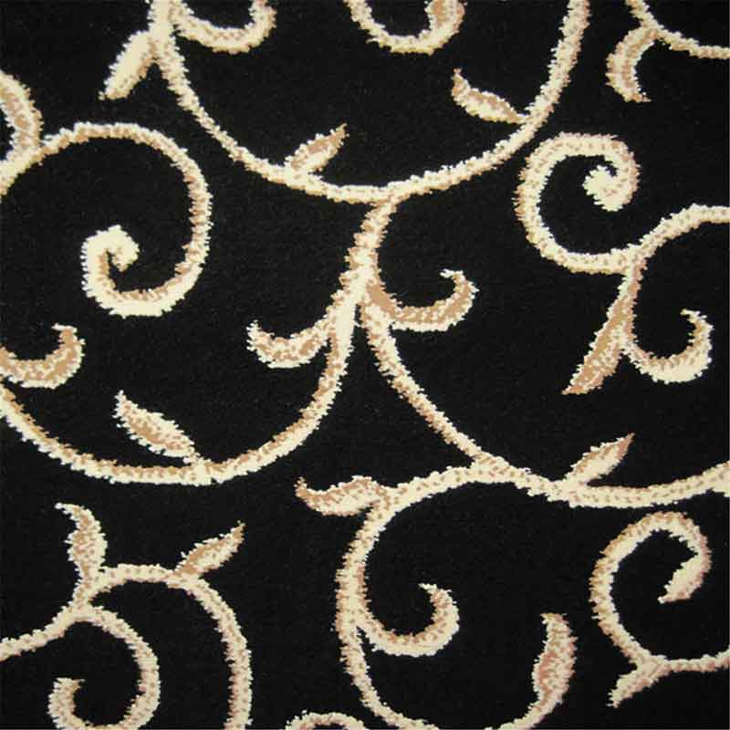 lux street kensington traditional black floor rug detail