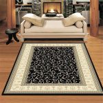 lux street kensington traditional black floor rug lifestyle image