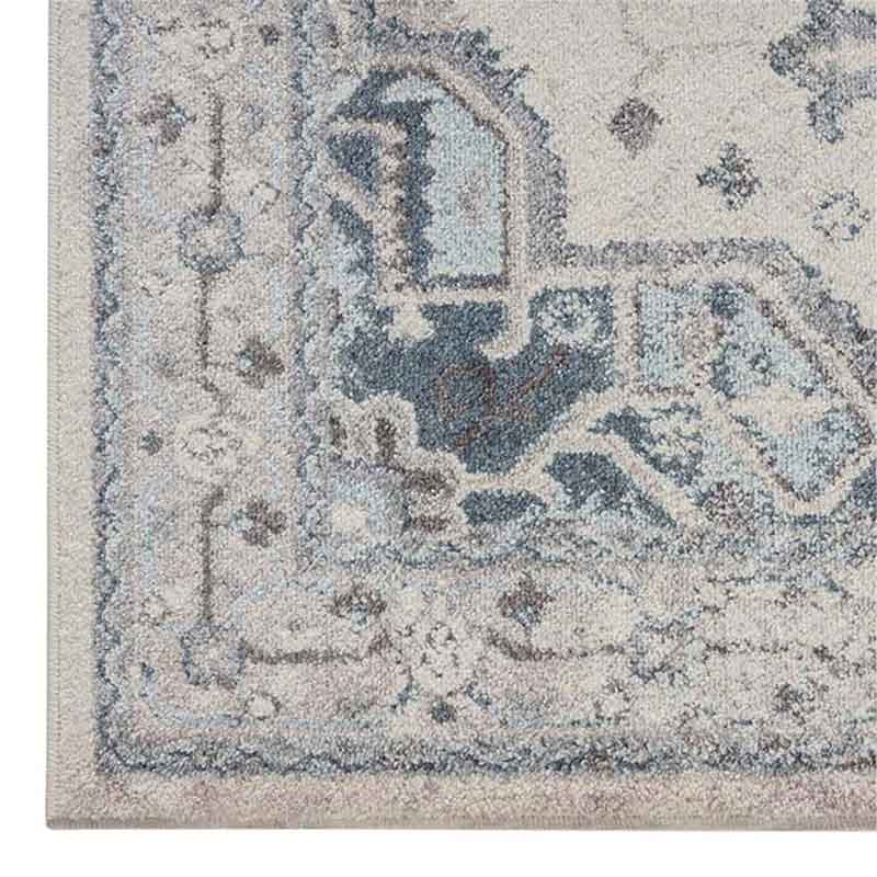 lux street persia grey blue design floor rug corner detail