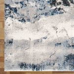 lux street signature abstract grey blue bronx floor rug corner detail