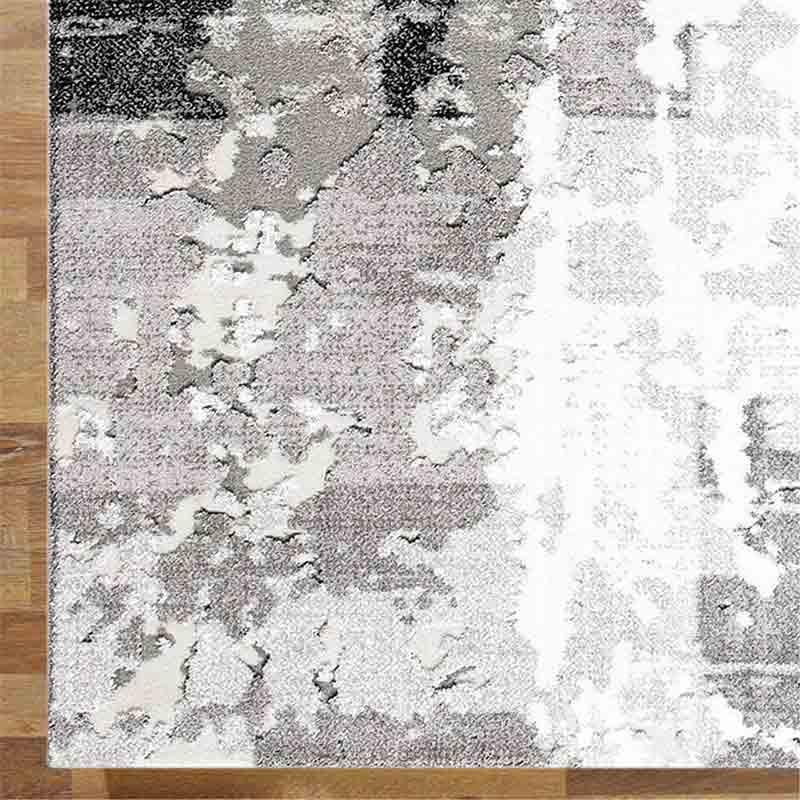 lux street signature range siberia grey white floor rug corner detail