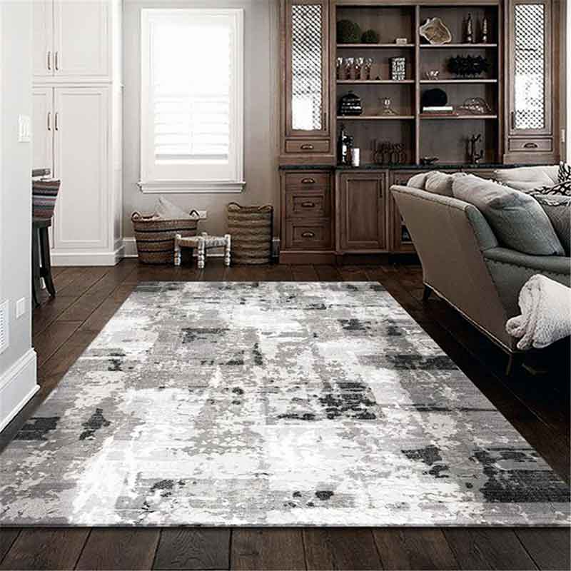lux street signature range siberia grey white floor rug lifestyle image