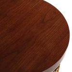 malibu round side sofa table gold fretwork design frame walnut top detail 55ce243c 8d9a 4a49 bed0 306ef98be89d