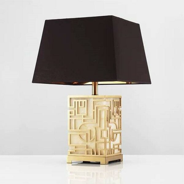 mao white marble oriental gold design table lamp LS 8103