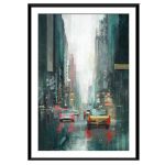 new york new york lux street artwork the big city water colour black frame image 1