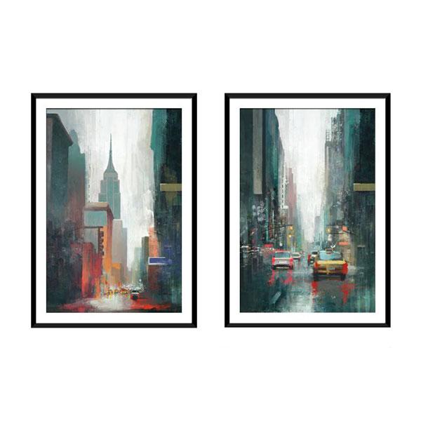 new york new york lux street artwork the big city water colour black frame image landscape main image