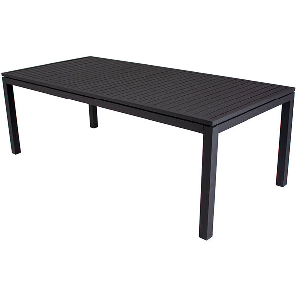 noosa rectangle outdoor table charcoal powdercoat aluminium