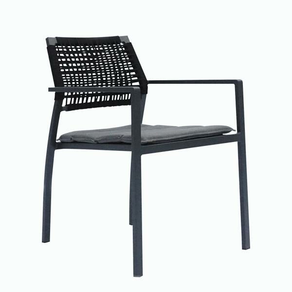 pelican outdoor dining chair charcoal frame charcoal cushion