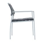 pelican outdoor dining chair white frame charcoal cushion 1