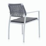 pelican outdoor dining chair white frame charcoal cushion 3