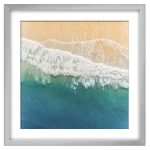 silver framed aerial beach photography print 01 LS BQPT1604 image 1