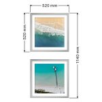 silver framed aerial beach photography print 01 LS BQPT1604 portrair dimensions