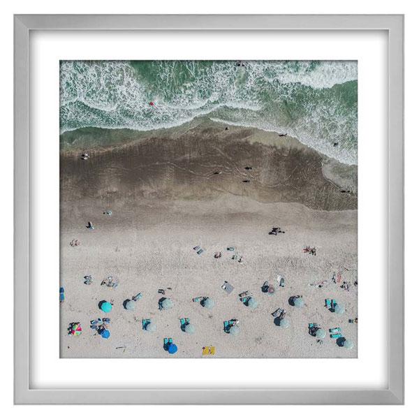 silver framed aerial beach photography print 02 LS BQPT1606 image 1
