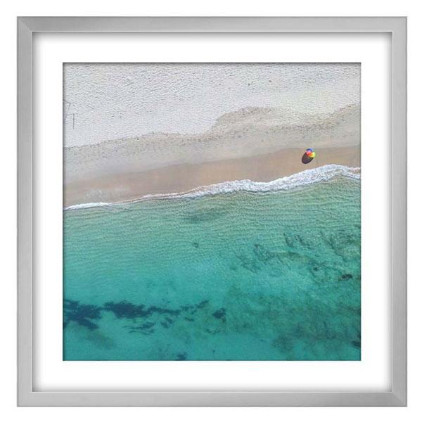 silver framed aerial beach photography print 02 LS BQPT1606 image 2