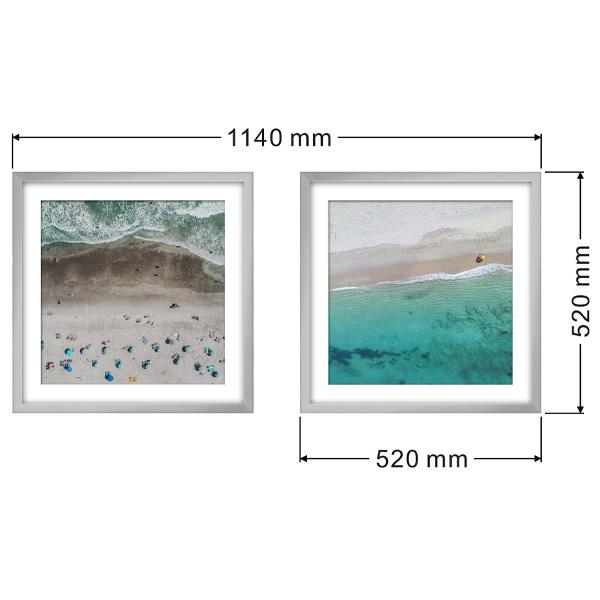 silver framed aerial beach photography print 02 LS BQPT1606 landscape dimensions