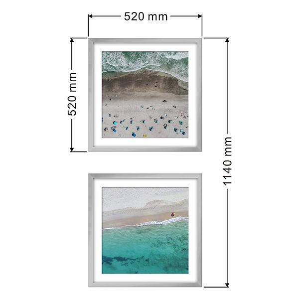 silver framed aerial beach photography print 02 LS BQPT1606 portrait dimensions