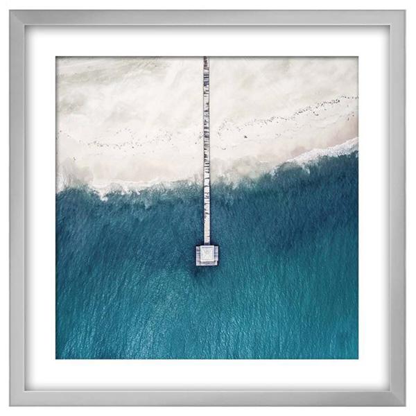 silver framed aerial beach photography print 03 LS BQPT1607 image 1