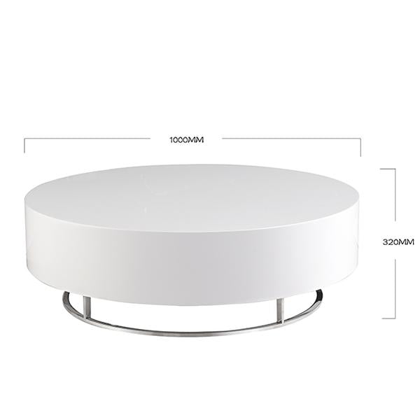 sorrento round coffee table stainless steel ring base white gloss modern dimensions 82e2b3bf 6530 4eb6 823b 31ae62fbfca6
